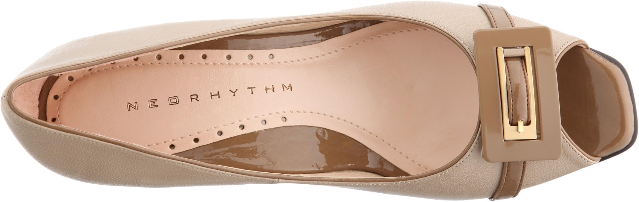 NEO RHYTHM オープントゥパンプス キャメル ふんわりメッシュの オープントゥパンプス 〈ブラック